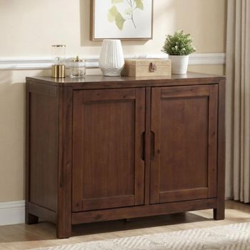New Monterey Walnut Acacia Wood 105cm 2 Door Small Sideboard