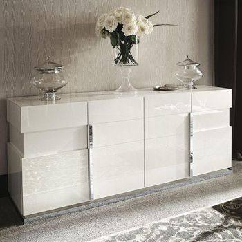 Canova Italian White Gloss 4 Door Extra Large Sideboard