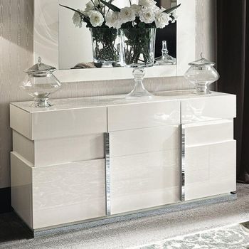 Canova Italian White Gloss 175cm 3 Door Large Sideboard