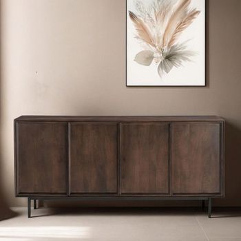 Ravenstein Chestnut Mango Wood 180cm 4 Door Large Sideboard