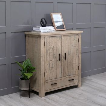 Reclaimed Pine 95cm 2 Door Small Sideboard
