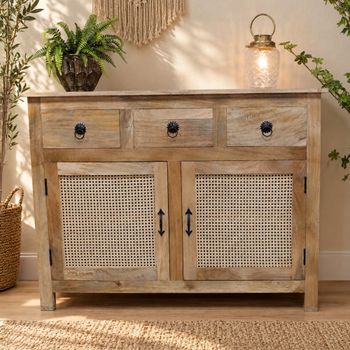 Acacia Wood 120cm 2 Door Small Sideboard