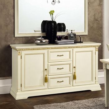 Treviso Italian Buffet Sideboard - 2 Door 3 Drawer - 158cm - Medium - White Ash