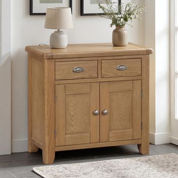 Hopewood Oak 2 Door 2 Drawer 85cm Compact Sideboard