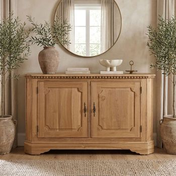 Siral Natural Teak Wood 150cm 2 Door Medium Sideboard