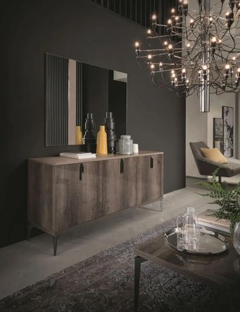 Matera Italian Wood Grain Gloss 3 Door Medium Sideboard