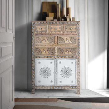Ancona Mango Wood 2 Door Medium Highboard