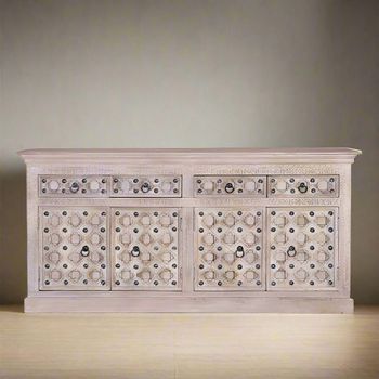 Arezzo Mango Wood 190cm 4 Door Extra Large Sideboard