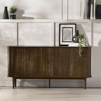 Arya Ribbed Dark Oak 160cm 2 Door Large Sideboard
