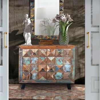 Caltan Recycled Wood 100cm 2 Door Small Sideboard