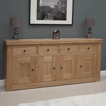 Bordeaux Oak 210cm 4 Door Extra Large Sideboard