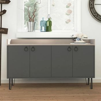 Clearance - Dexter Anthracite and Mocha 4 Door Large Sideboard