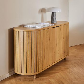 Colima Oak Fluted 160cm 2 Door Large Sideboard