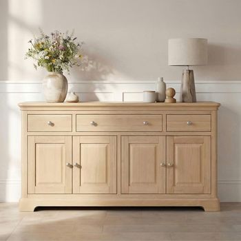 Cromwell Oak 162.4cm 4 Door 3 Drawer Large Sideboard
