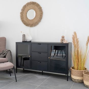 Dalby Black Metal 140cm 2 Door Sideboard