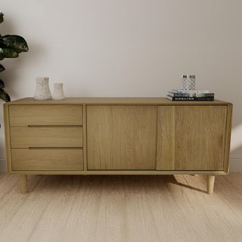 Scandic Oak 135cm 2 Door 3 Drawer Medium Sideboard
