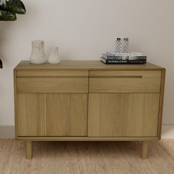 Scandic Oak 2 Door Small Cabinet