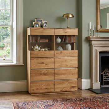 Fargo Blonde Oiled Oak 4 Door Large Highboard