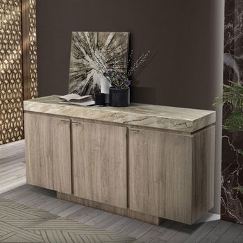 Goya Marble Top 160cm 3 Door Large Sideboard - Sizes Available