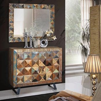 Hasley Recycled Wood 100cm 2 Door Small Sideboard
