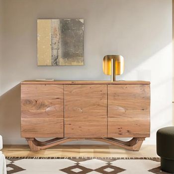 Hattie Acacia Wood 140cm 3 Door Medium Sideboard