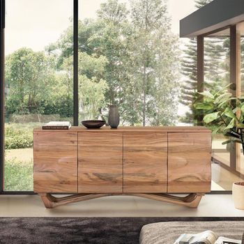 Hattie Acacia Wood 170cm 4 Door Large Sideboard