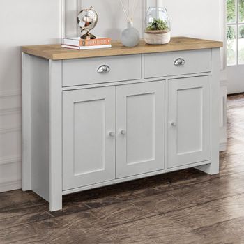 Highgate Grey Painted 3 Door Medium Sideboard
