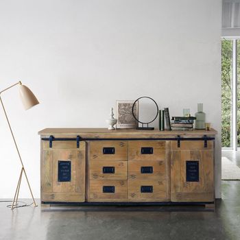 Iron Works Mango Wood 190cm 2 Door Extra Large Sideboard