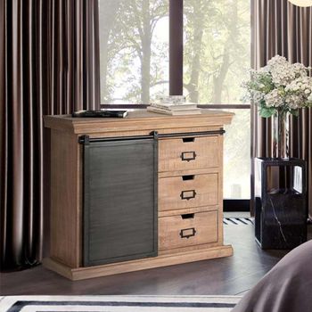 Irondale Mango Wood 100cm 1 Door 3 Drawer Small Sideboard