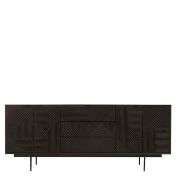 Jakara Black Wood 200cm 4 Door Extra Large Sideboard