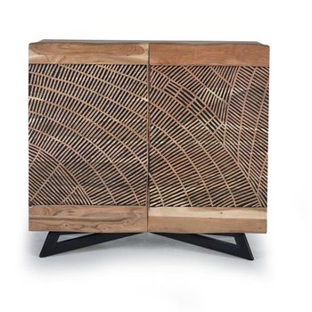 Karlstad Acacia Wood 90cm 2 Door Small Sideboard