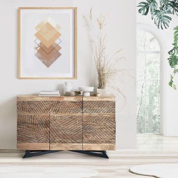 Karlstad Acacia Wood 140cm 3 Door Medium Sideboard