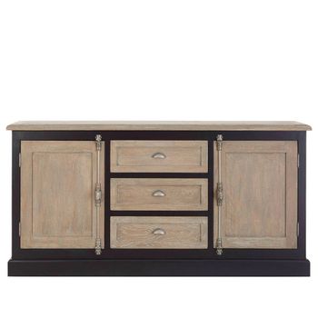 Kensington Townhouse Oak and Black 180cm 2 Door Extra Large Sideboard