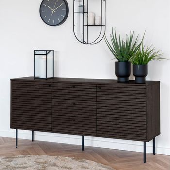 Kyoto Smoked Oak 150cm 2 Door 3 Drawer Medium Sideboard