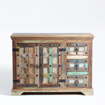 Lalas Recycled Wood 110cm 2 Door Medium Sideboard