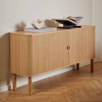 Langley Oak Fluted 160cm 2 Door Large Sideboard