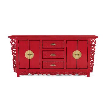 Lubesh Red Mango Wood 180cm 4 Door Extra Large Sideboard