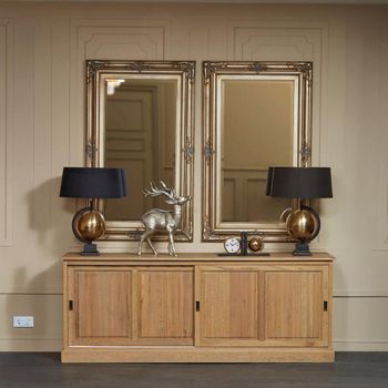 Lyon Oak 220cm 2 Sliding Door Extra Large Sideboard