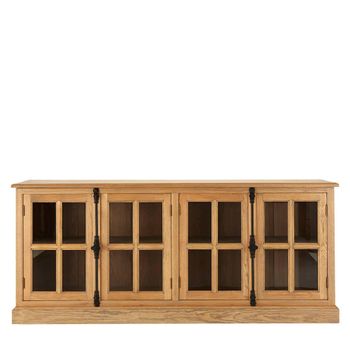 Lyon Rustic Oak 200cm 4 Door Extra Large Sideboard