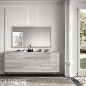 Mia Grey 185cm 3 Door Large Buffet Sideboard