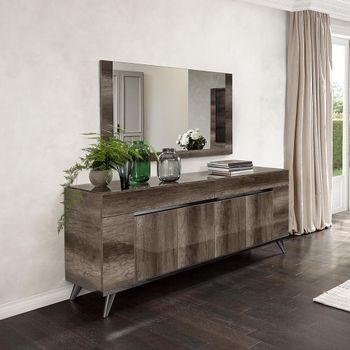 Modern Medea Vintage Oak 204cm 4 Door Extra Large Buffet Sideboard