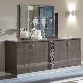 Platinum Italian Glamour Silver Birch Large Buffet Sideboard