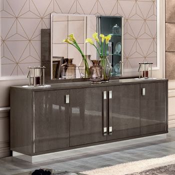 Platinum Italian Slim Silver Birch Large Buffet Sideboard