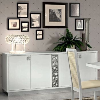 Roma Italian Glamour White Large Buffet Sideboard