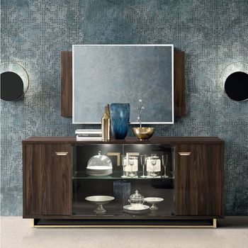 Volare Italian Walnut Large Buffet Sideboard
