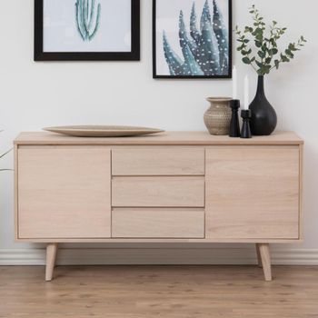 Nagano White Oak 150cm 2 Door Medium Sideboard