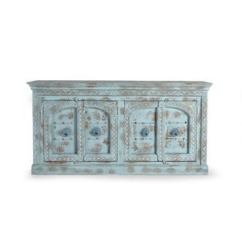 Ndrenic Watergreen Mango Wood 190cm 4 Door Large Sideboard