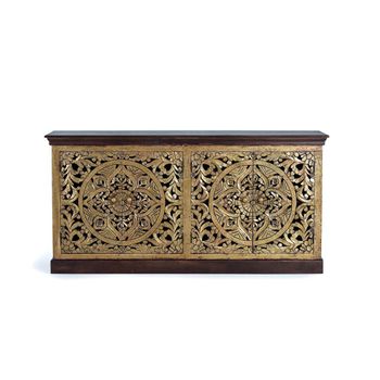 Nepravisht Carved Mango Wood 180cm 4 Door Extra Large Sideboard