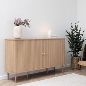Nikko Pine Wood Curved Fluted 140cm 2 Door Medium Sideboard