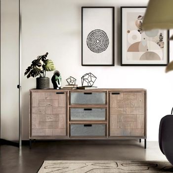 Olbia Acacia Wood 160cm 2 Door Large Sideboard